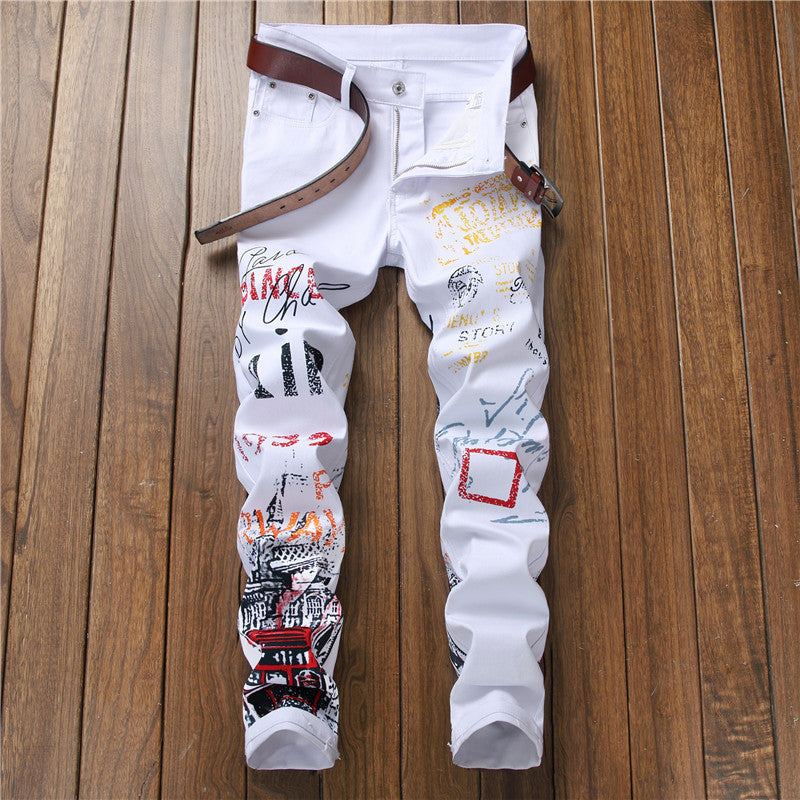 Graffiti Print Plus Size Trousers