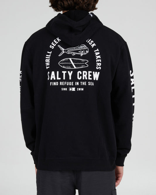 Lateral Line Black Hooded Fleece