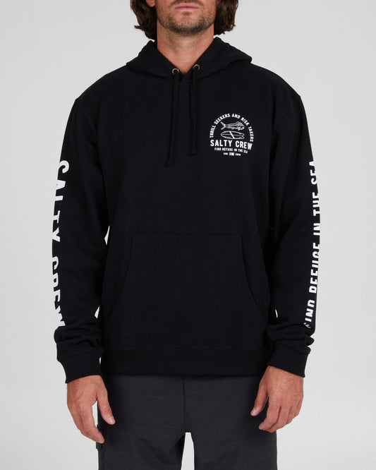 Lateral Line Black Hooded Fleece