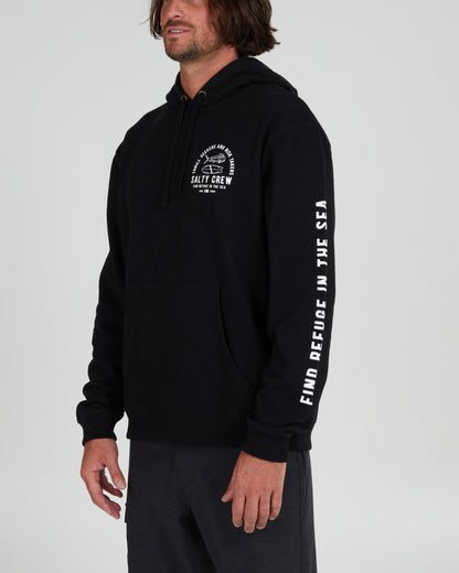 Lateral Line Black Hooded Fleece