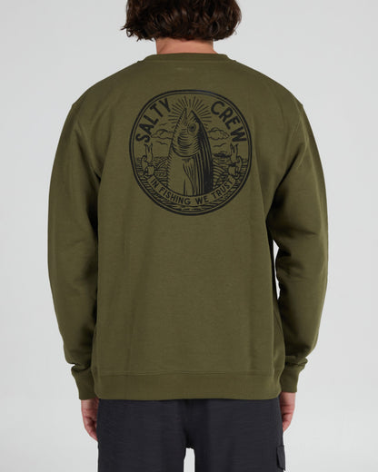 In Fishing We Trust Army Crew Fleece