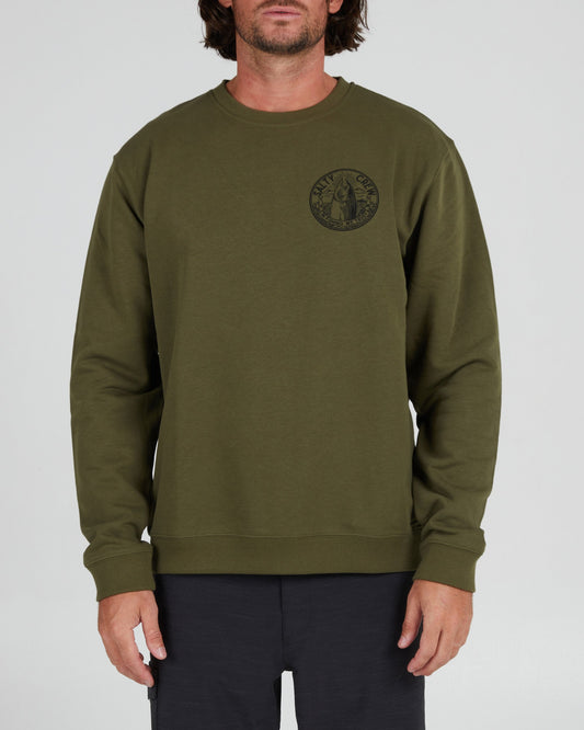 In Fishing We Trust Army Crew Fleece