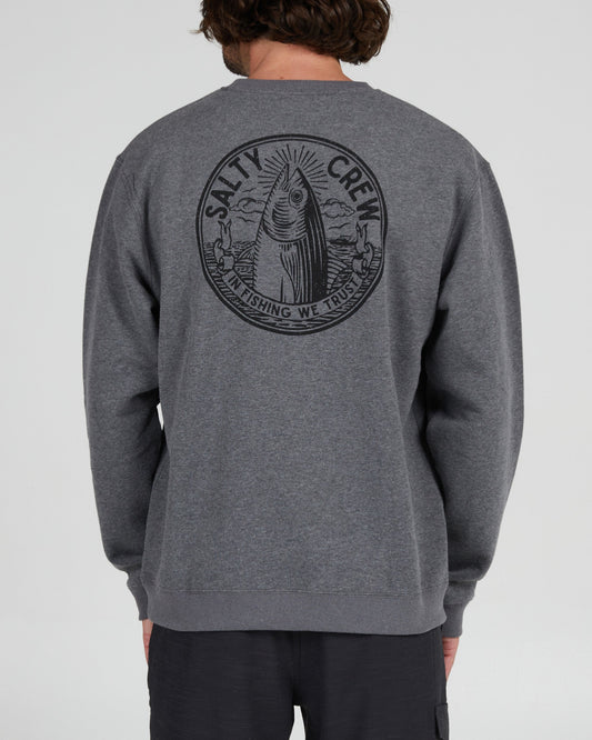 In Fishing We Trust Gunmetal Crew Fleece