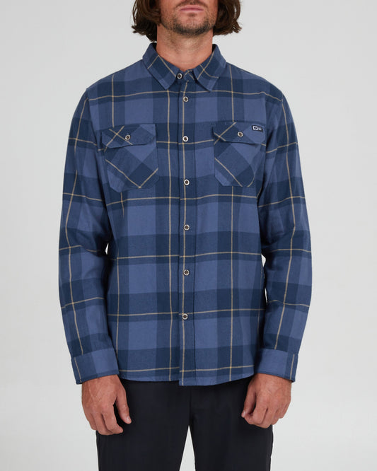 First Light Navy Blue Flannel