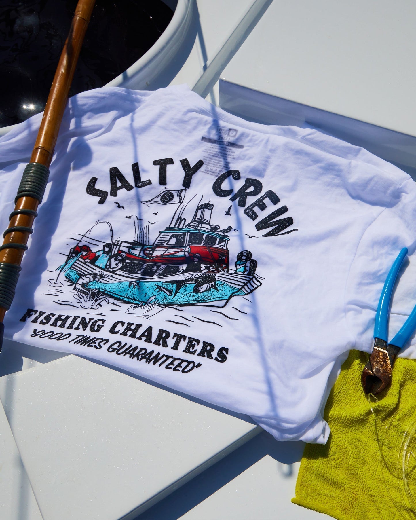 Fishing Charters White S/S Premium Tee